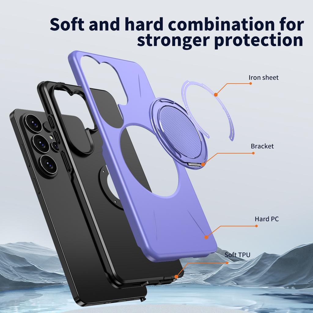 Suitable for Samsung S26Ultra case, mobile phone case with stand, car magnetic suction, A57/A56 anti-drop protective cover