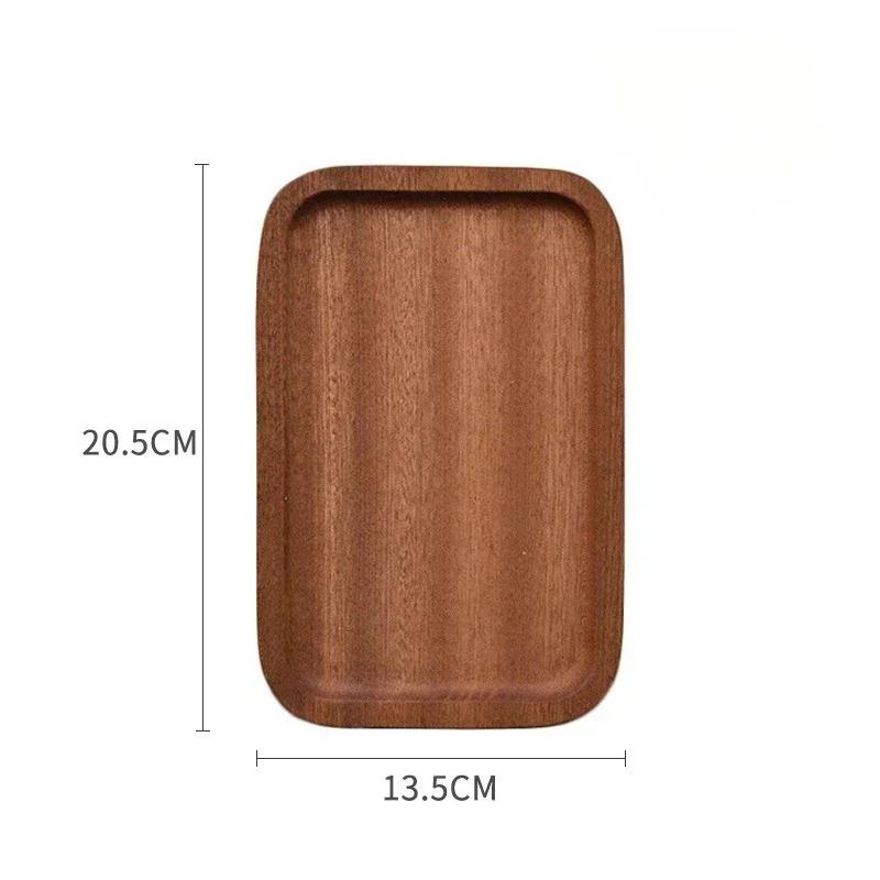 Японская прямоугольная обеденная тарелка, деревянный поднос из грецкого ореха, маленький деревянный поднос в стиле инс