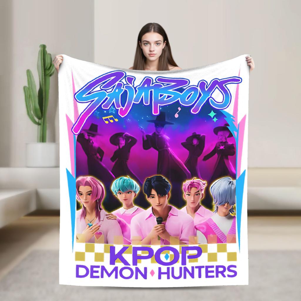 K-pop Охотники на демонов Huntrix Одеяло Фланелевое Смешное Дышащее Плед для домашнего текстильного декора
