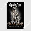 Gift For Men Captain Flint Rum Halloween Poster Metal Plaque Designing Pub Mural Painting Mural Tin Sign Poster