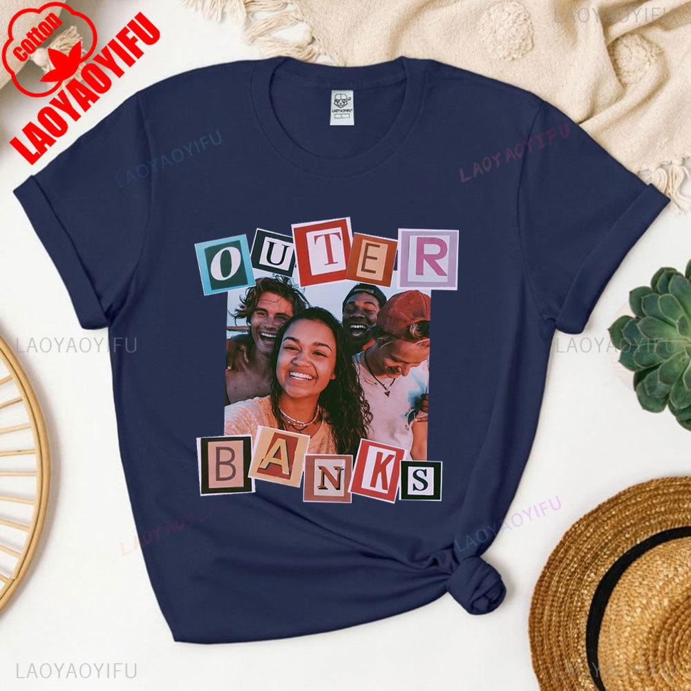 Рай на Земле Outer Banks Унисекс Футболка Для фанатов сериала Outer Banks Летний Отпуск Хлопковая Рубашка Пляжные Топы