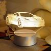 USB ночник 3D спортивный автомобиль теплого цвета, настольная лампа для создания атмосферы для дома, кабинета, спальни, подарочная лампа