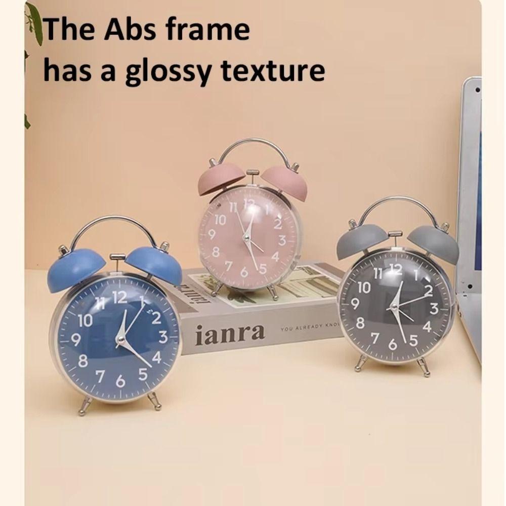 Soft Night Light Twin Bell Clock 4 Inch Size Mechanical Clock Decoration Desk Alarm Clock  Bedroom
