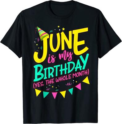 День рождения в июне June is my Birthday Лучшая футболка унисекс