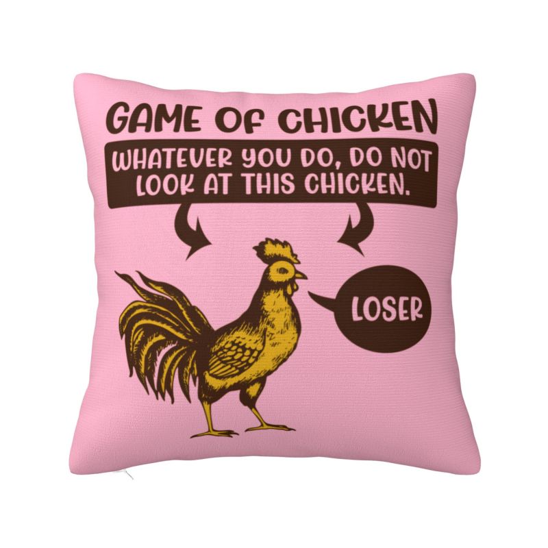 Chicken Game Dont Look At The Chicken Cushion Cover xcm Polyester Throw Pillow Case for Sofa Square Pillowcase Decoration