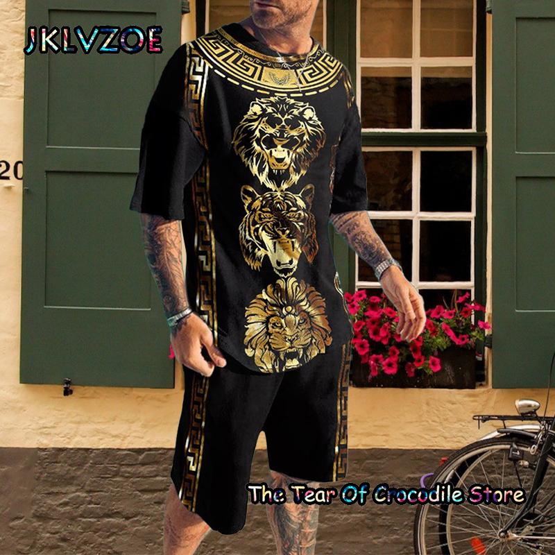 Новые модные летние мужские комплекты для бега, футболка с короткими рукавами, шорты, мужской спортивный костюм, толстовка с 3D принтом и забавным лицом, одежда