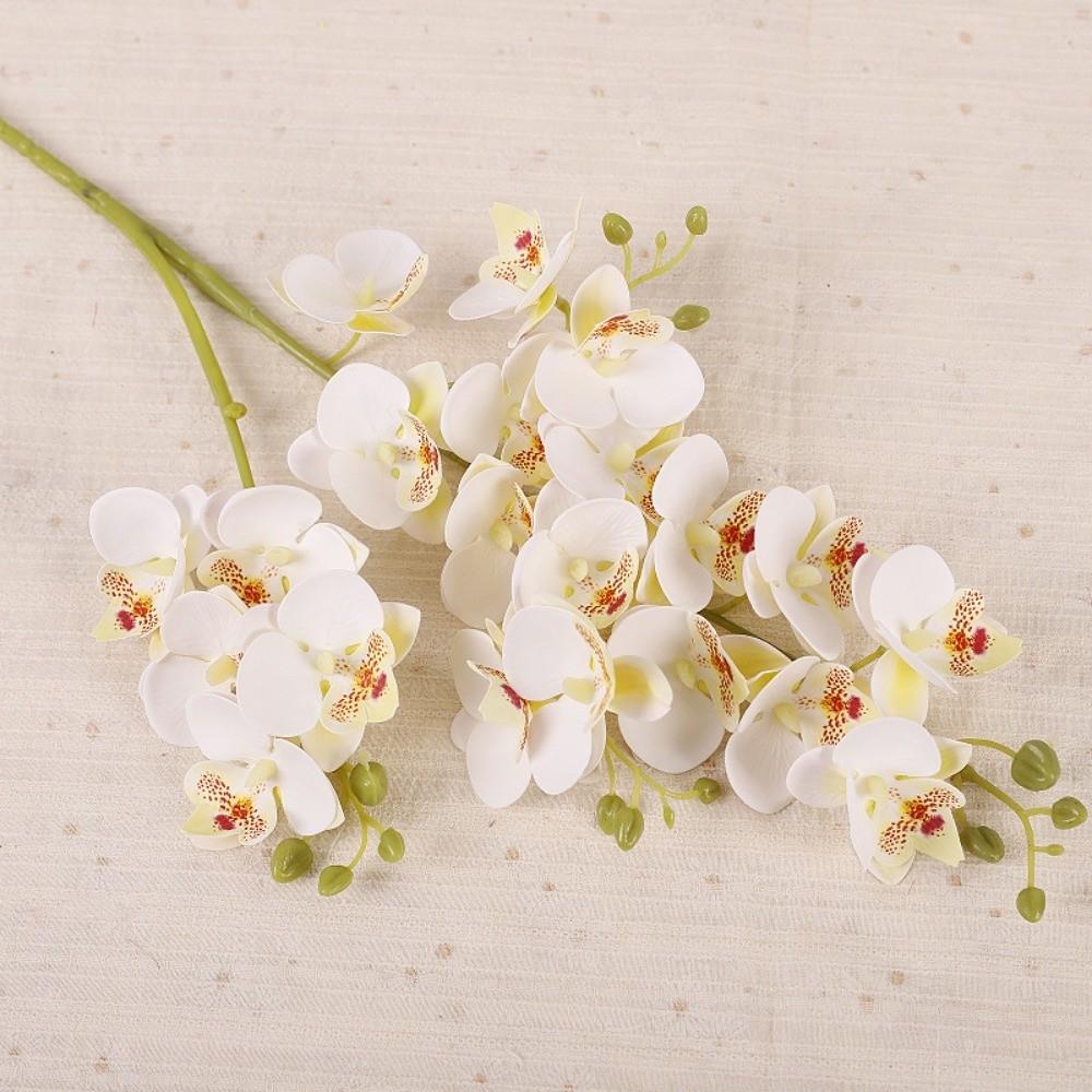 21 Heads Artificial Phalaenopsis Branches Real Touch 2 Fork Fake Mini Flowers Realistic Handmade Simulation Plant Balcony Decor