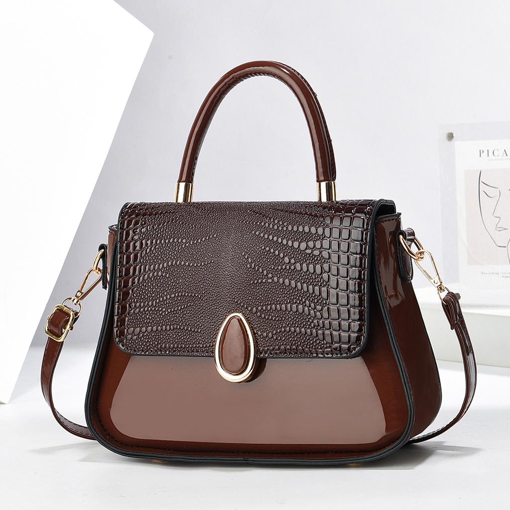 Модная блестящая кожаная маленькая сумка с длинной тисненой текстурой под крокодила, ручная маленькая сумка на одно плечо