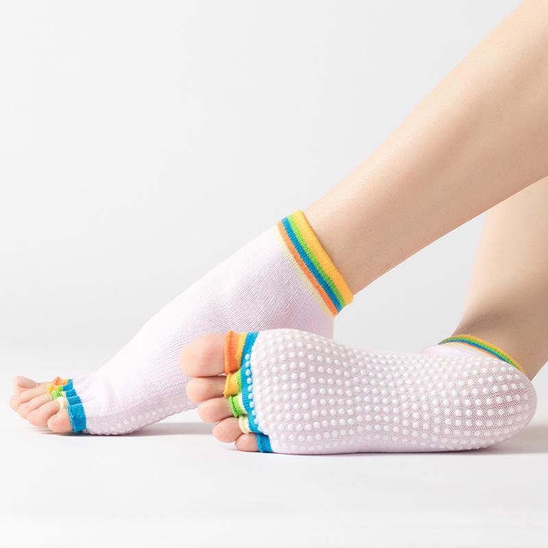 Colorful Open Toe Yoga & Dance Five-Finger Socks for Women