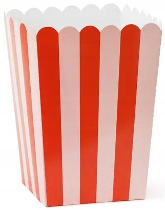 Popcorn Boxes Snacks Sweets White Pink Stripes Birthday 6 Pcs