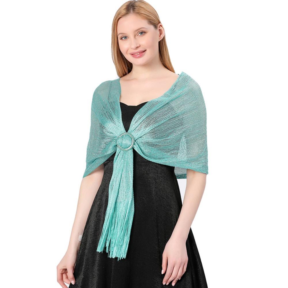 Wedding Party Evening Dresses Shawl Bridal Shiny Shawls Fashion Sparkling Metallic Scarf