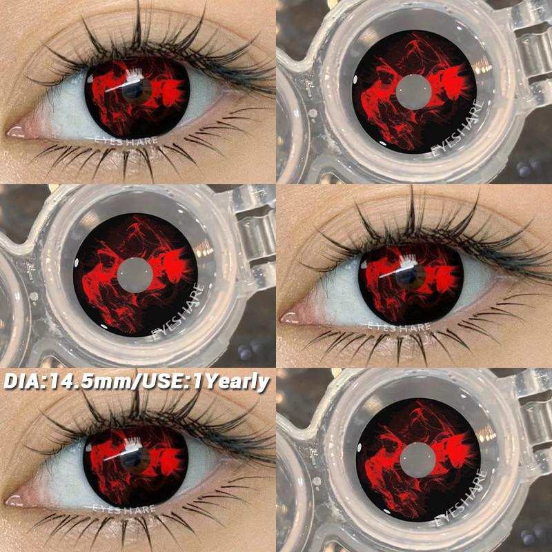 COD EYESHARE RAVEN BLACK Косплей Контактные Линзы Кроваво-красные Хэллоуин Макияж Глаз Линза Белые/Черные Сумасшедшие Косплей Мягкие Линзы