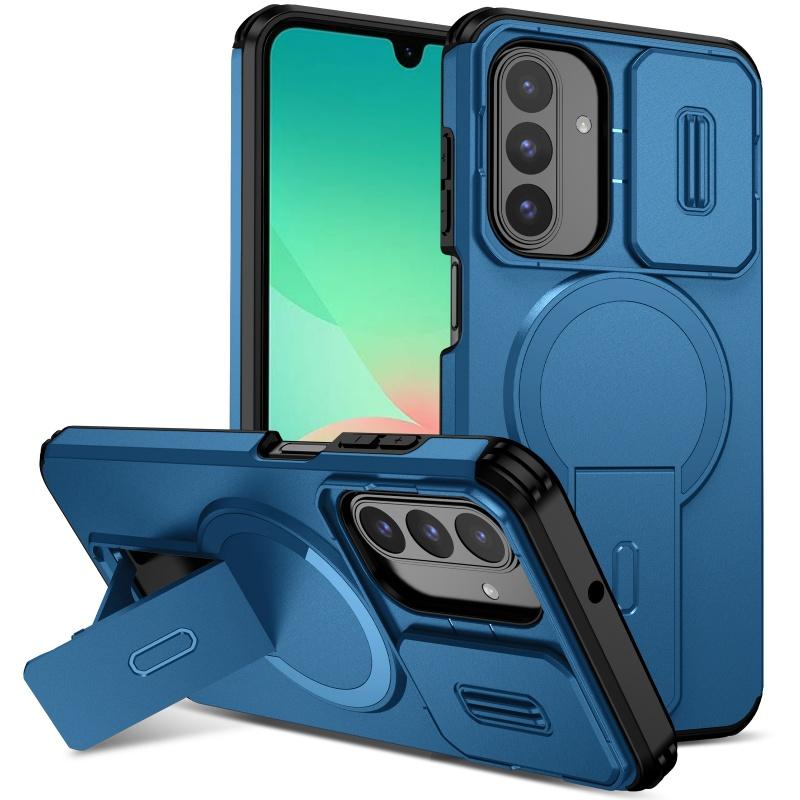 Магнитный чехол для телефона 2 в 1 со сдвижным окном для Samsung Galaxy A26 A36 A56 5G A16 A17, рамка из ТПУ, задняя крышка из твердого пластика, Fundas