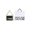 Versace Jeans Couture Gold Logo Chain Shoulder Strap Faux Leather Handbag Women handbags Black 75VA4BL3ZS467899