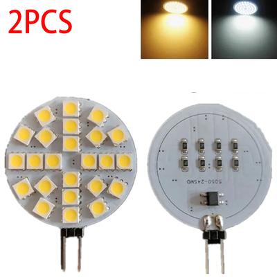 2 шт. Светодиодная лампа G4 5050 SMD Светодиодная лампа DC 12В Замена галогенной двухконтактной лампы Светодиодная лампа 1,2 Вт 1,8 Вт 2,4 Вт 4,8 Вт Теплый белый/Холодный белый Светодиодные фонари