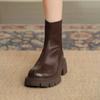 Autumn Women's Back Zipper Round Toe Chelsea Boots Fashion New Chunky Heel Ankle Boots for Women Dress Female Platform Shoes