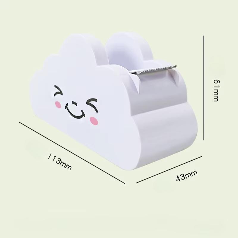 Милый диспенсер для скотча в форме облака с набором радужных лент длиной 25 м, настольный резак для скотча, упаковочные принадлежности для экспресс-коробок, канцелярские принадлежности