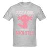 Unisex Just A Girl Who Loves Axolotls Axolotl Lovers Funny Trendy T Shirt Streetwear Cotton Crewneck Custom Sleeve Tee Shirt