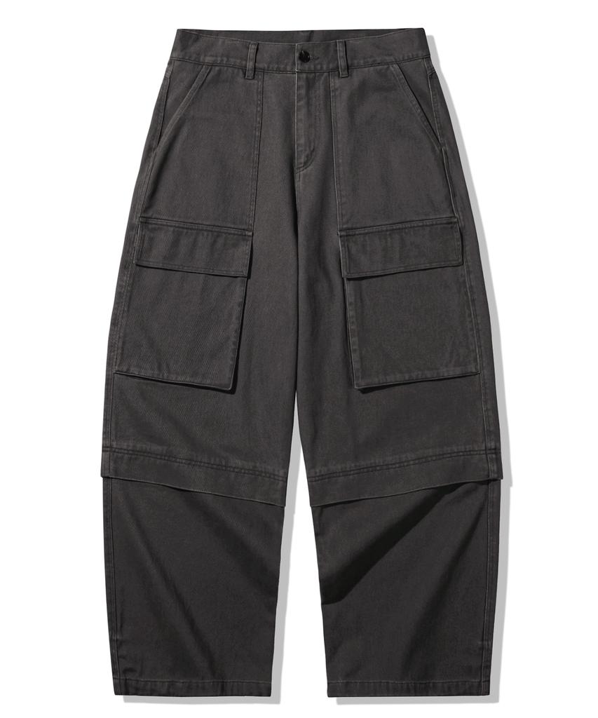 TRILLION Хлопковые брюки карго с эффектом stonewash_Черные