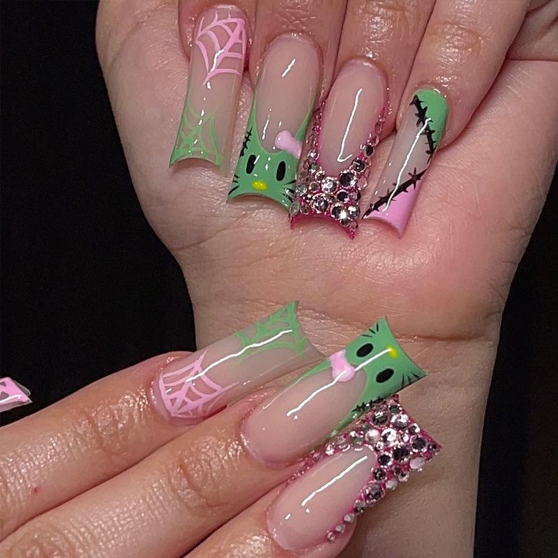 Европейские и американские градиентные персиковые балетные типсы для коротких ногтей