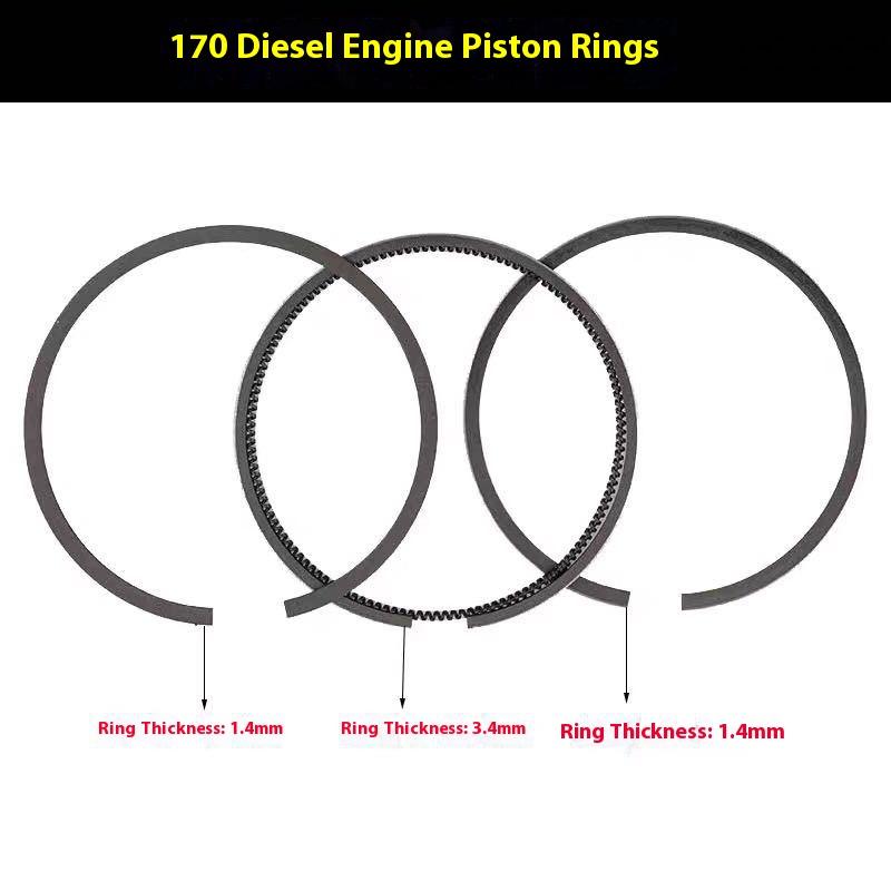 3 шт./компл. Поршневые кольца подходят для одноцилиндровых дизельных двигателей 168F 170F 173F 178F 186F 188F 192F Генераторы 2 кВт 5 кВт 6 кВт 7 кВт 8 кВт Запчасти