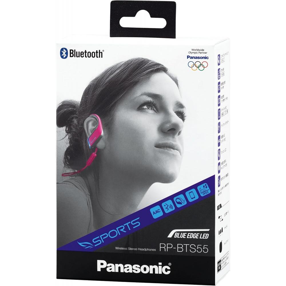 Panasonic Беспроводные наушники Bluetooth водонепроницаемые с микрофоном и пультом дистанционного управления для спорта 1 год гарантии производителя розовые RP Bts55 P розовые