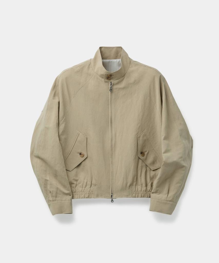 Coor Linen Blend Harrington Jacket (Sand Beige)