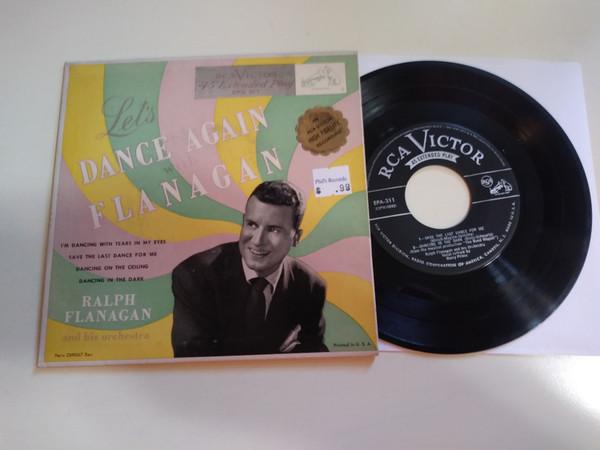 7-дюймовая пластинка RALPH FLANAGAN & HIS ORCHESTRA - Let's Dance Again With Flanagan EPA311 RCA Victor 1959 США Джаз Б/у