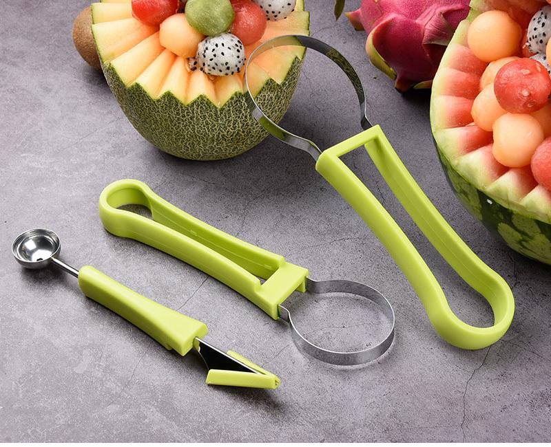 4 In 1 Watermelon Slicer Cutter Scoop Fruit Carving Knife Cutter Fruit Platter Fruit Dig Pulp Separator Kitchen Gadgets Acces
