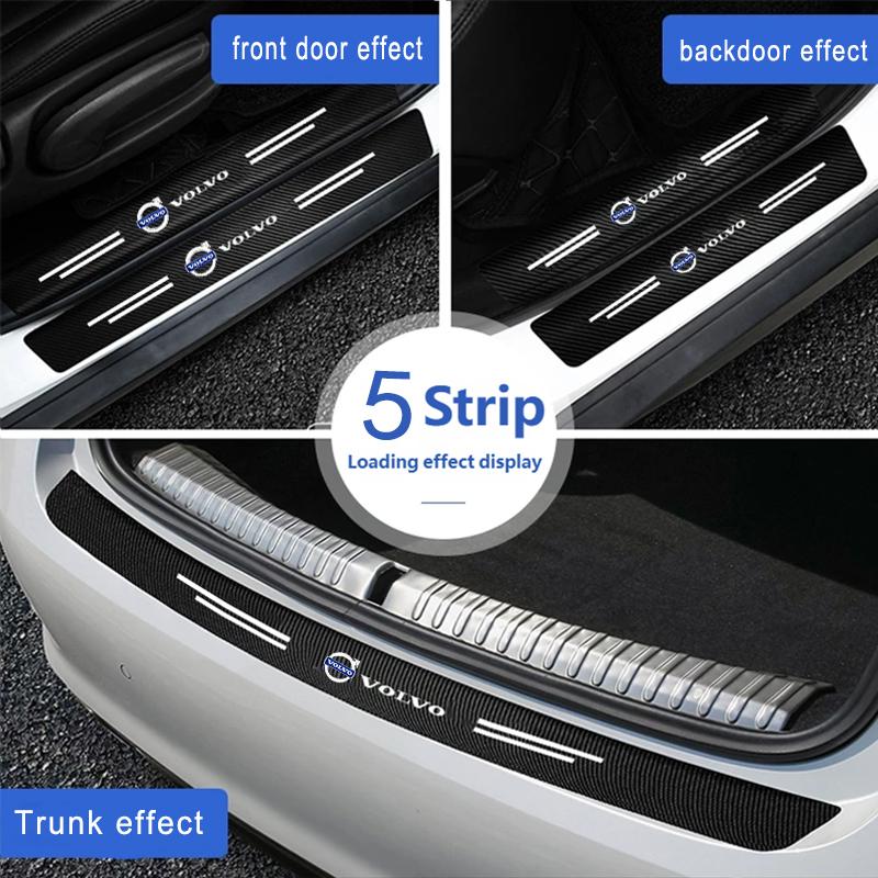Car Door Sill Scratch Resistent Stickers Threshold Pad For Volvo Rdesign Polestar AWD V50 S60 XC60 S40 XC40 XC90 V60 S80 S90 V90