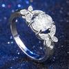 Gemstone Bling Ring White White Rhinestone Diamond