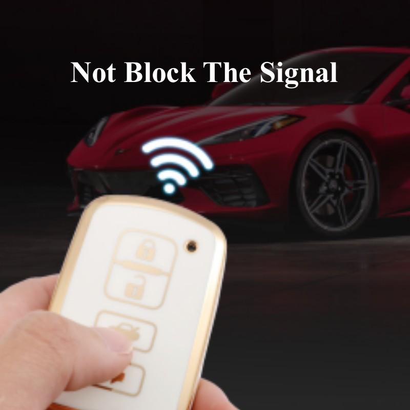 Fashion 4 Buttons Car Key Case Cover For Toyota Camry Corolla RAV4 Highlander Avalon 2015 - 2017 Smart Control Protector Shell Holder