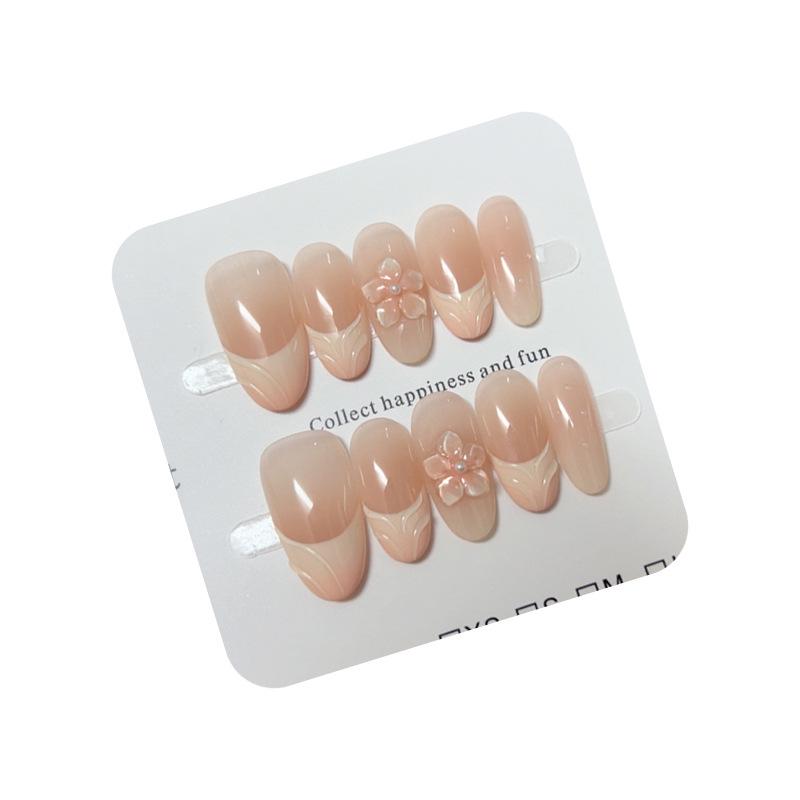 Peach Blossom Gradient Ice Flower Blush - 3D Wearable Manicure and Whitening Effect