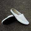 Дышащие мужские полутапочки из натуральной кожи Мужская обувь Muller Летние мужские удобные туфли на плоской подошве Ленивые мокасины Мягкая повседневная обувь ручной работы