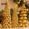 High Grade Holiday Decorations Golden Christmas Tree Ornament for Tabletop Decor, Modern Resin Xmas Chic Shop Window Displays Figurine, Table