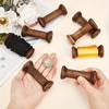 3pcs Wooden Thread Spools - Reusable Storage Organizer for Sewing, Embroidery, Jewelry Making, and Crafting - Dark Brown, Sturdy