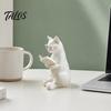 Настольное украшение Кот 3D-печатная фигурка Читающий кот, Декоративный орнамент с утяжеленным нескользящим основанием, Ленивое произведение искусства Интеллектуальная статуэтка Глаз