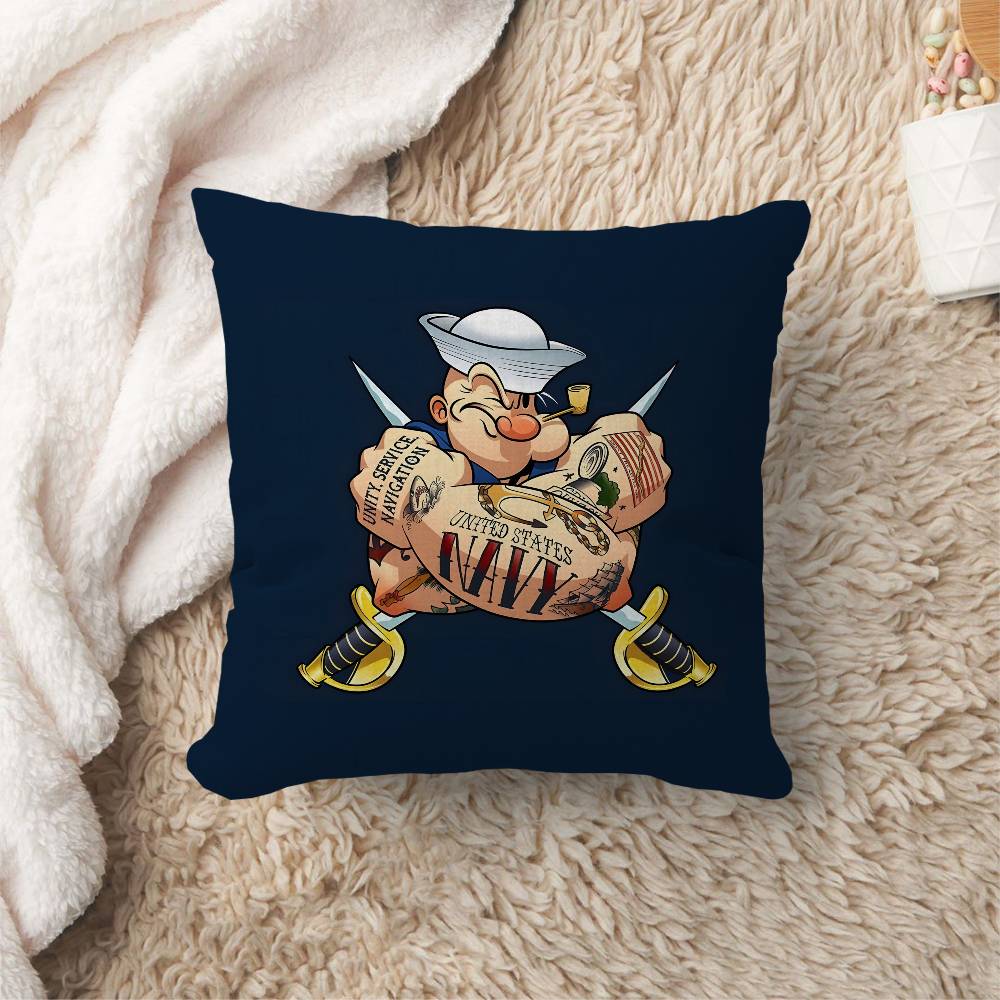 Animation Popeye Retro Personalized Pillow Cover Kids Bedroom Wild Party Decor Pillowcase kid Birthday shower Gift