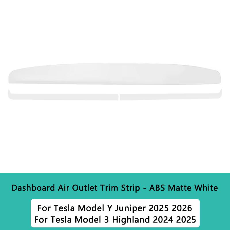For Tesla Model 3 Highland Dashboard Cover Trim Model Y Juniper Air Outlet Trim Strip Panel Stylish Interior Car Accessories