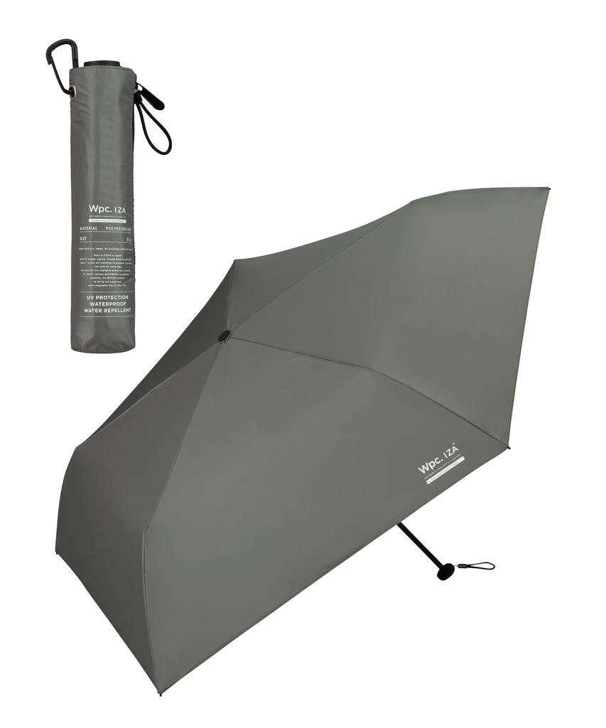 IZA Umbrella for Sunny and Rainy Days LIGHT SLIM Gray Light Blocking UV Protection UPF Heat Parasol IZA Folding Umbrella 190g Light Stylish Plain