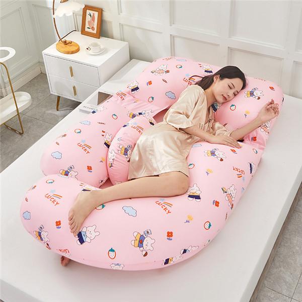 U-образная подушка для беременных и наволочка из чистого хлопка для беременных, удобная подушка для сна для беременных, боковая подушка для беременных