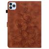 For itel Vistatab 30 Case Lily Flower Imprint Card Slots Leather Tablet Cover