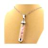 Stones and Minerals. Raw Kunzite Necklace. 50 Mm Tube Model.