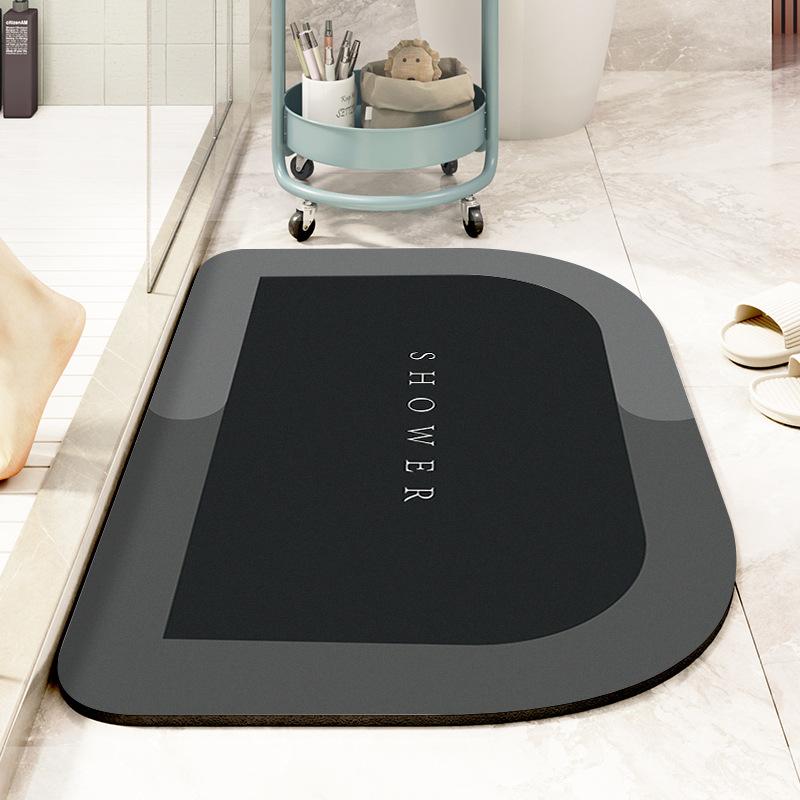 Впитывающий коврик для туалетной двери, нескользящий коврик, быстросохнущий, мягкий, диатомовый, грязевой, туалетный коврик для ванной комнаты, овальный