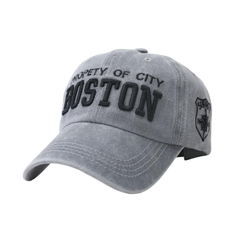 American alphabet baseball cap women's big head circumference hat spring and summer embroidery small face wide brim cap