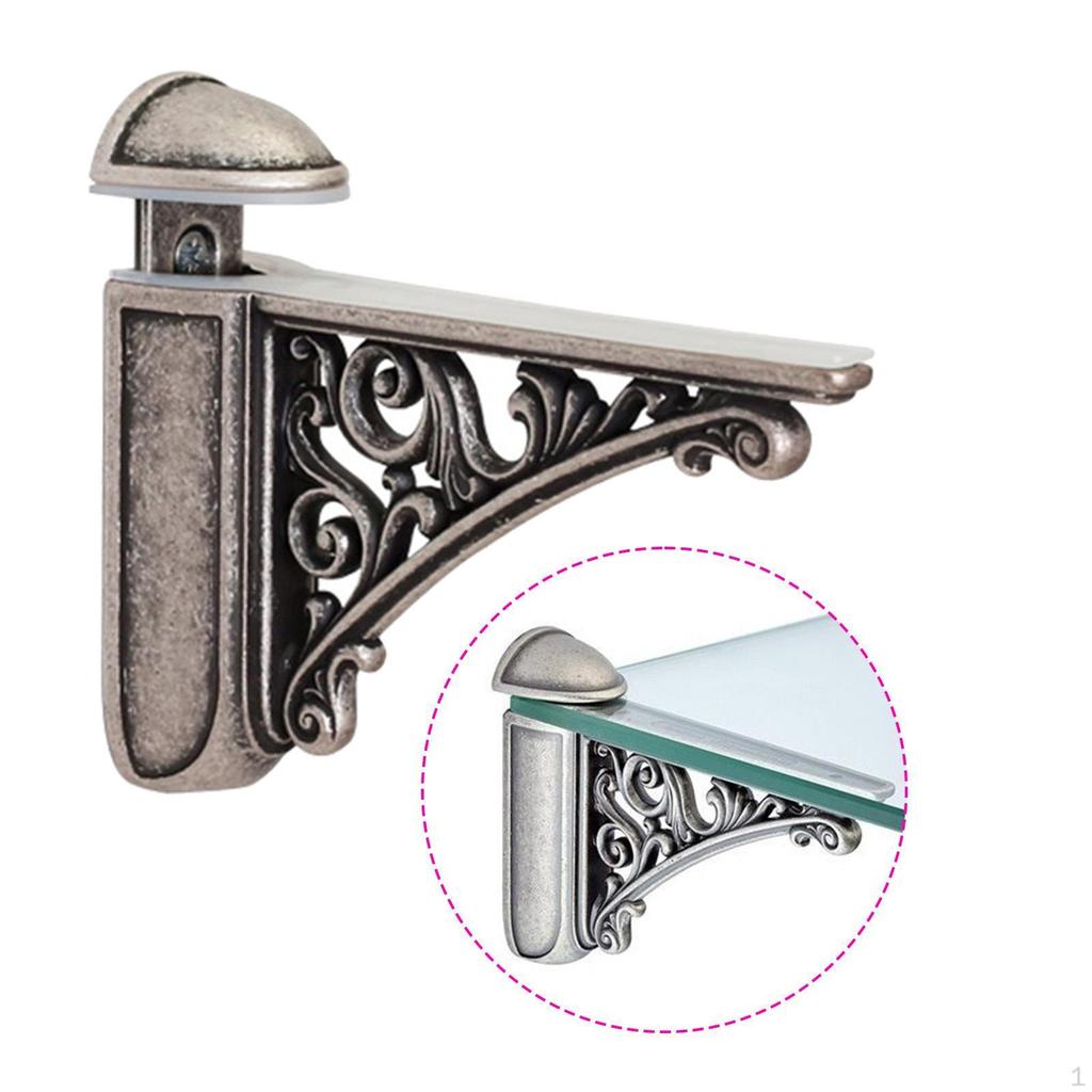 Glass Shelf Bracket Wall Adjustable Mounted for Bathroom Kitchen Home