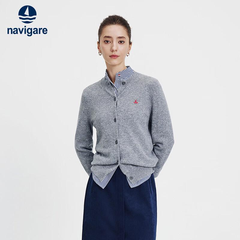 Женский кардиган Navycare с круглым вырезом, 100% шерсть