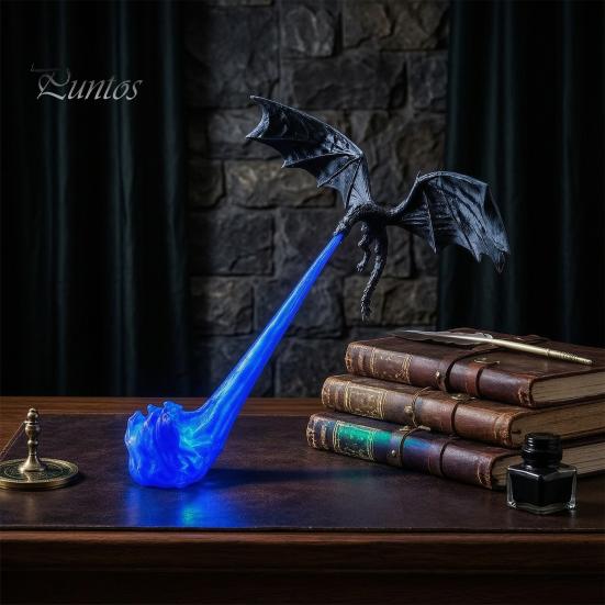 Уникальные книжные полки Украшения Драконий Уголок Свет, 3D-печатный Фантастический Декор для полки с Огненным Дыханием, Летающая Фигурка Пламени на Подставке для стола, Фигурка, Хэллоуин