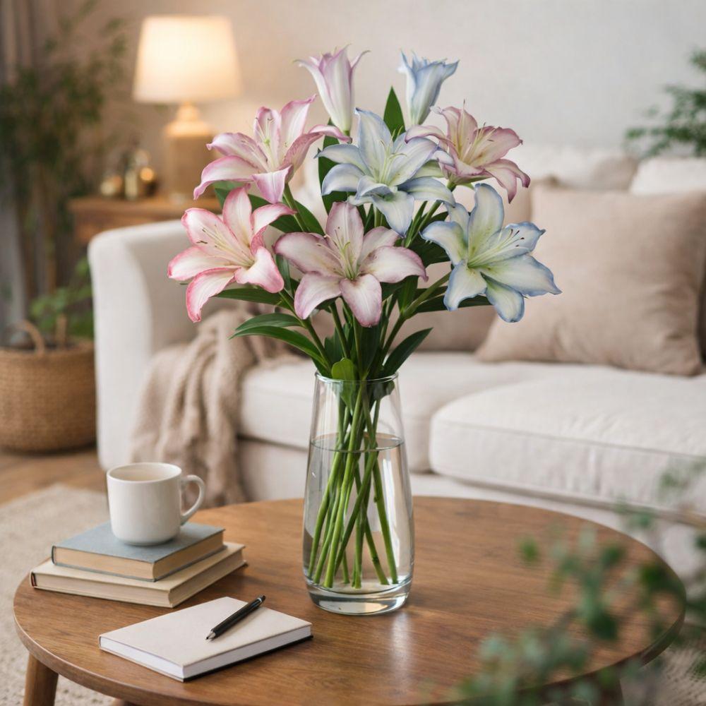 DIY Craft Artificial Flower Branch Plastic Lifelike Fake Flowers Handmade Real Touch Floral Arrangement Room Decoration