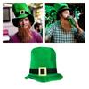 St Patricks Day Women Flat Top Velvet Hat with Bangles&Necklace&Glasses&Stickers&Mustaches Festival Costume for Cosplay